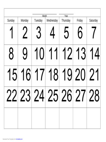 Handwriting Calendar - 28 Day - Sunday - Edit, Fill, Sign Online | Handypdf