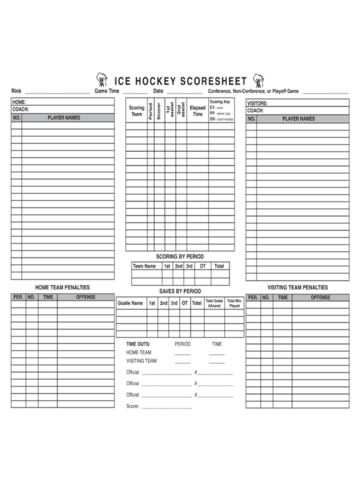 2024 Hockey Score Sheet - Fillable, Printable PDF & Forms | Handypdf