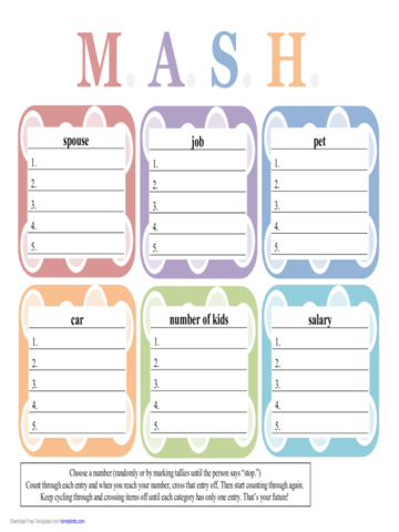 MASH Score Sheet - Edit, Fill, Sign Online | Handypdf