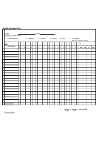 Monthly Attendance Sheet - Edit, Fill, Sign Online | Handypdf