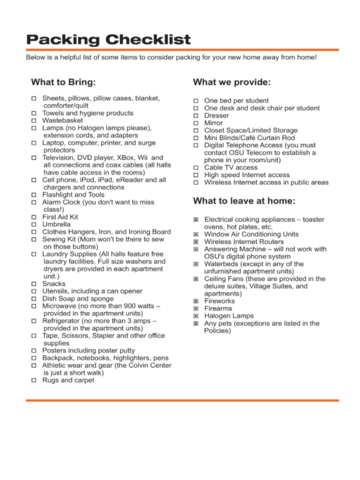 Packing Checklist - Oklahoma State - Edit, Fill, Sign Online | Handypdf