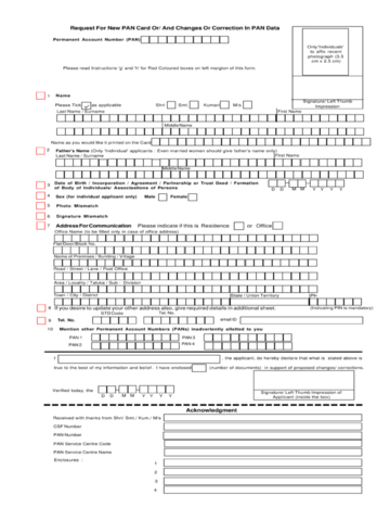 2024 Pan Card Application Forms - Fillable, Printable PDF & Forms ...