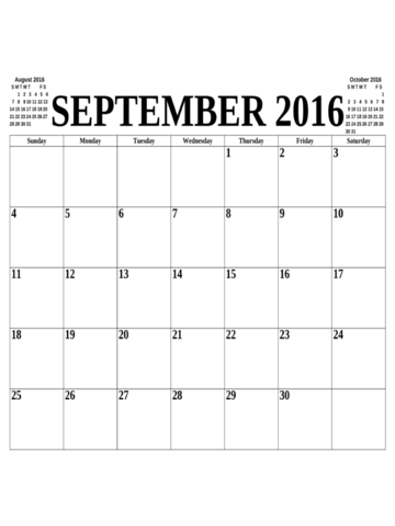 september 2016 calendar edit fill sign online handypdf