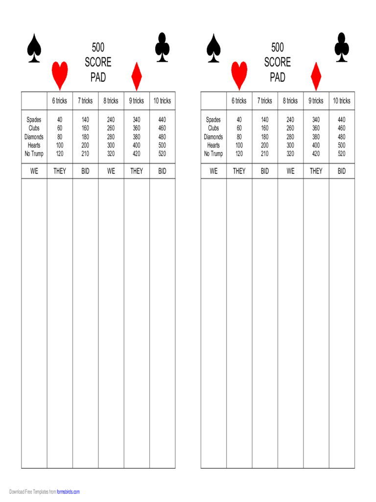 500 Score Pad Edit Fill Sign Online Handypdf