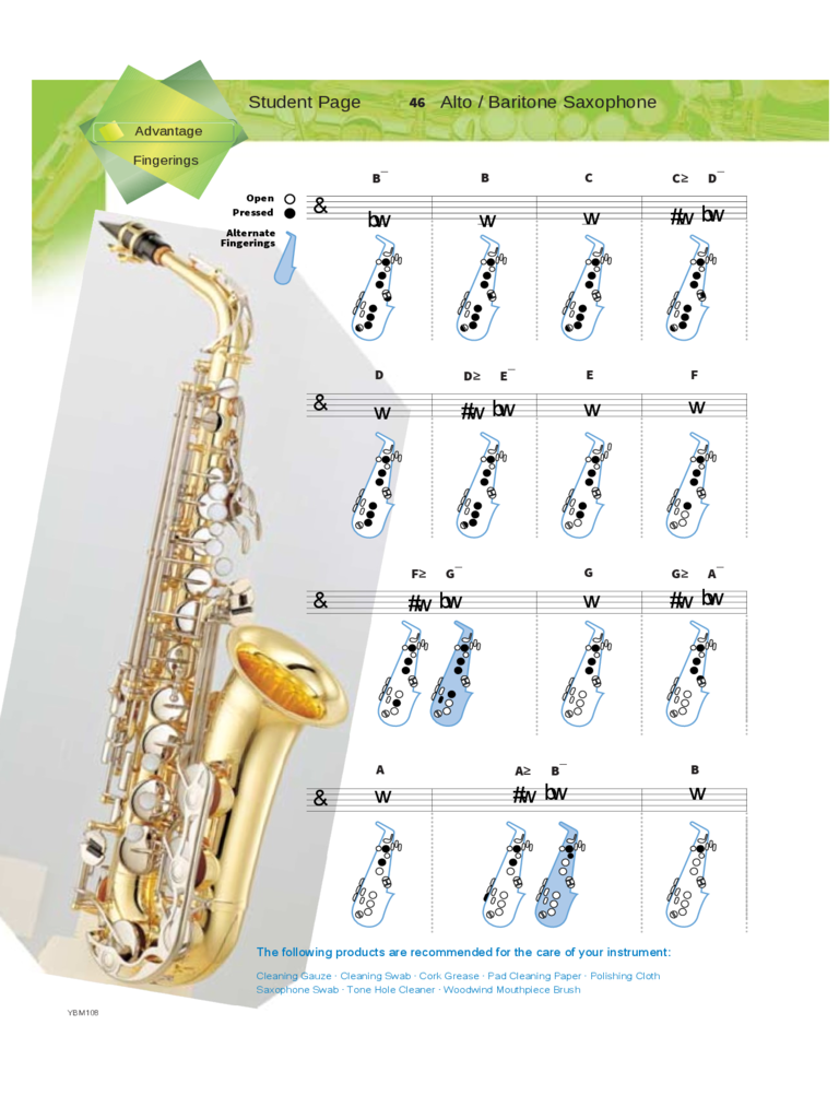 2024 Saxophone Fingering Chart Template Fillable, Printable PDF