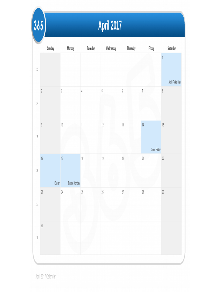 22 17 Calendar Fillable Printable Pdf Forms Handypdf