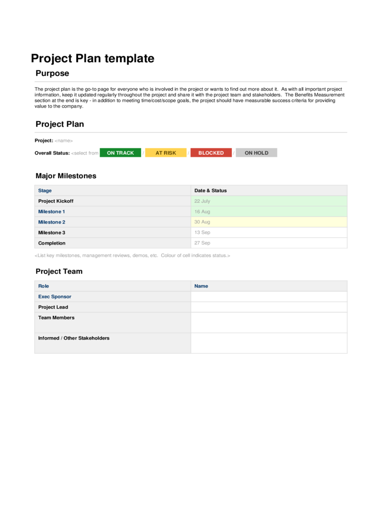 Atlassian Project Plan Template