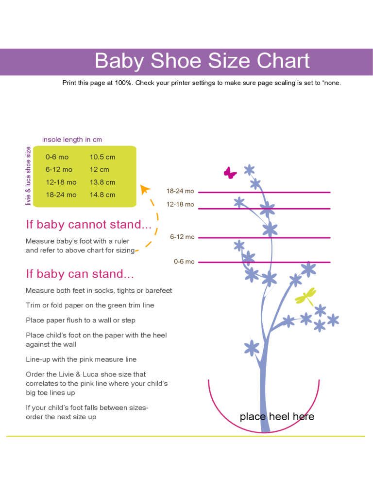 baby shoe size in cm