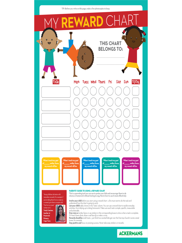 2024 Reward Charts for Kids - Fillable, Printable PDF & Forms | Handypdf