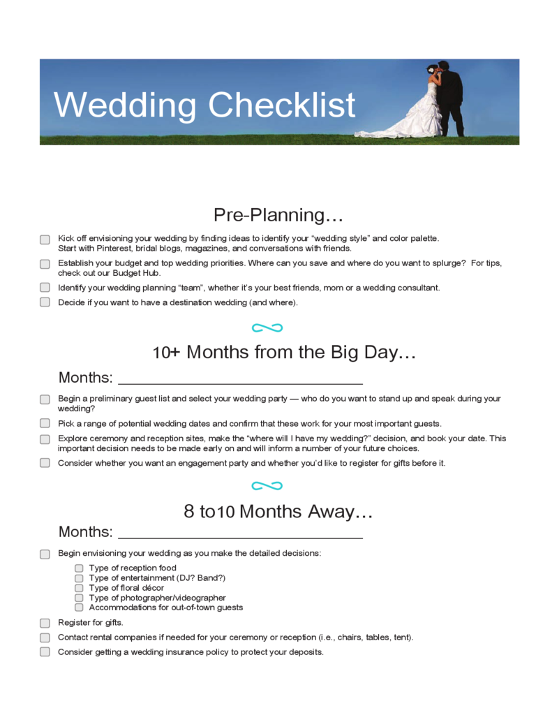 Best Wedding Checklist Template