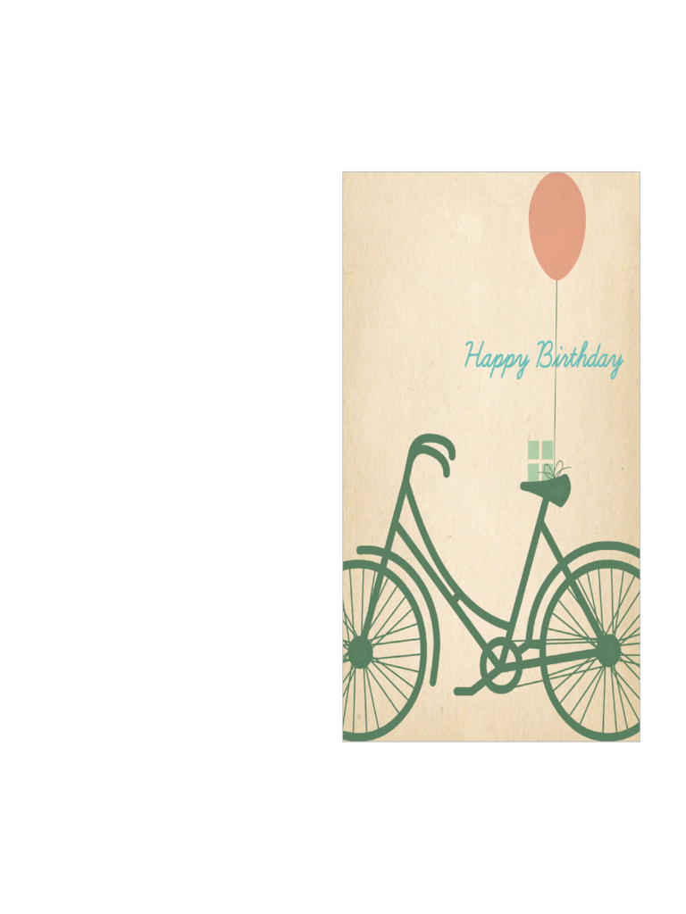 Birthday Card Template - Birthday Bicycle