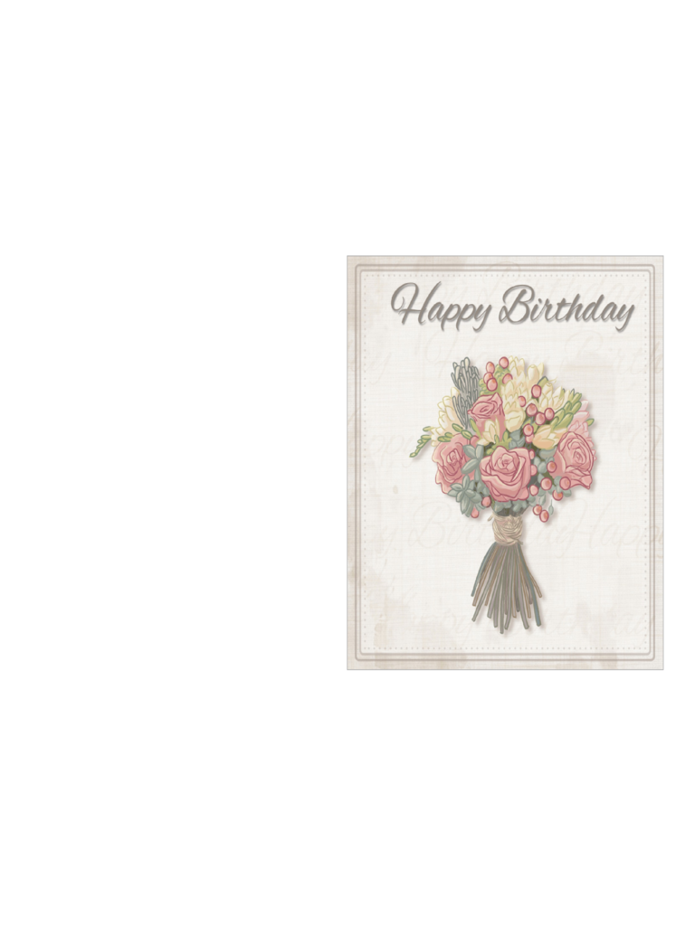 Birthday Card Template - Delicate Bouquet