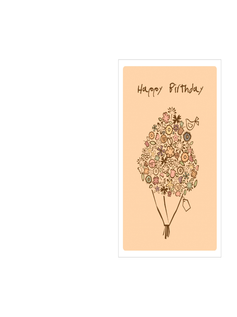 Birthday Card Template - Happy Birthday Bouquet