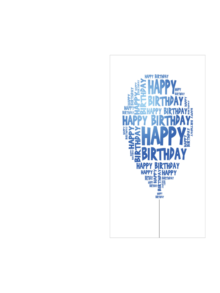 Birthday Card Template with Happy Birthday Balloon