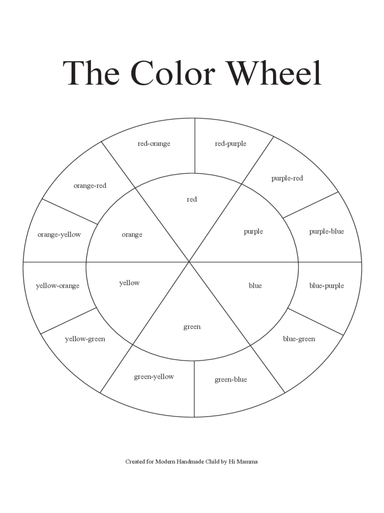 Blank Color Wheel Chart