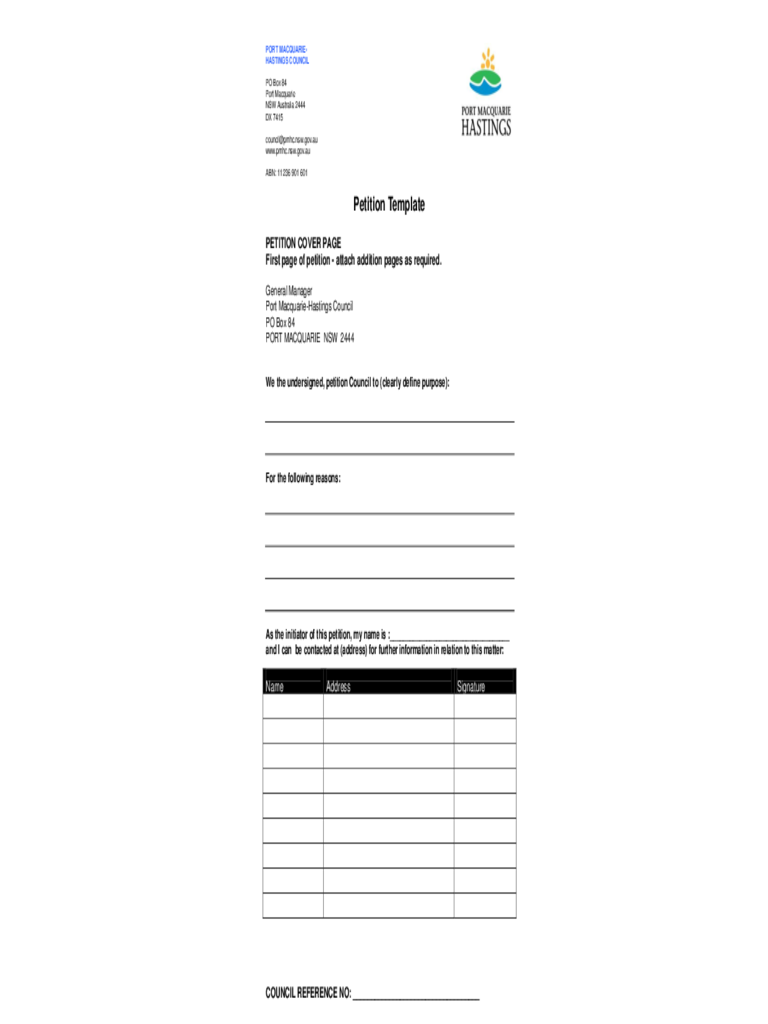 2020 Petition Template - Fillable, Printable PDF & Forms ...