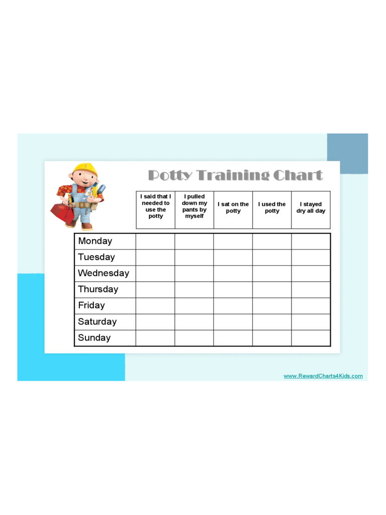 2021 Potty Training Chart Fillable, Printable PDF & Forms Handypdf
