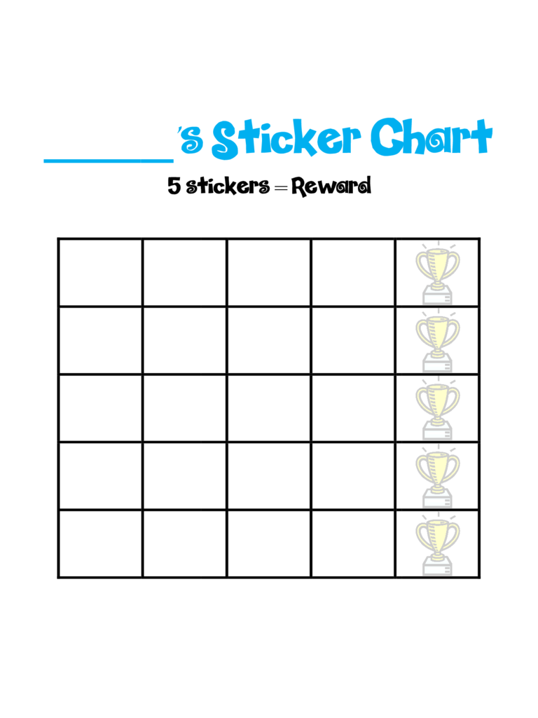 Blank Sticker Chart Template