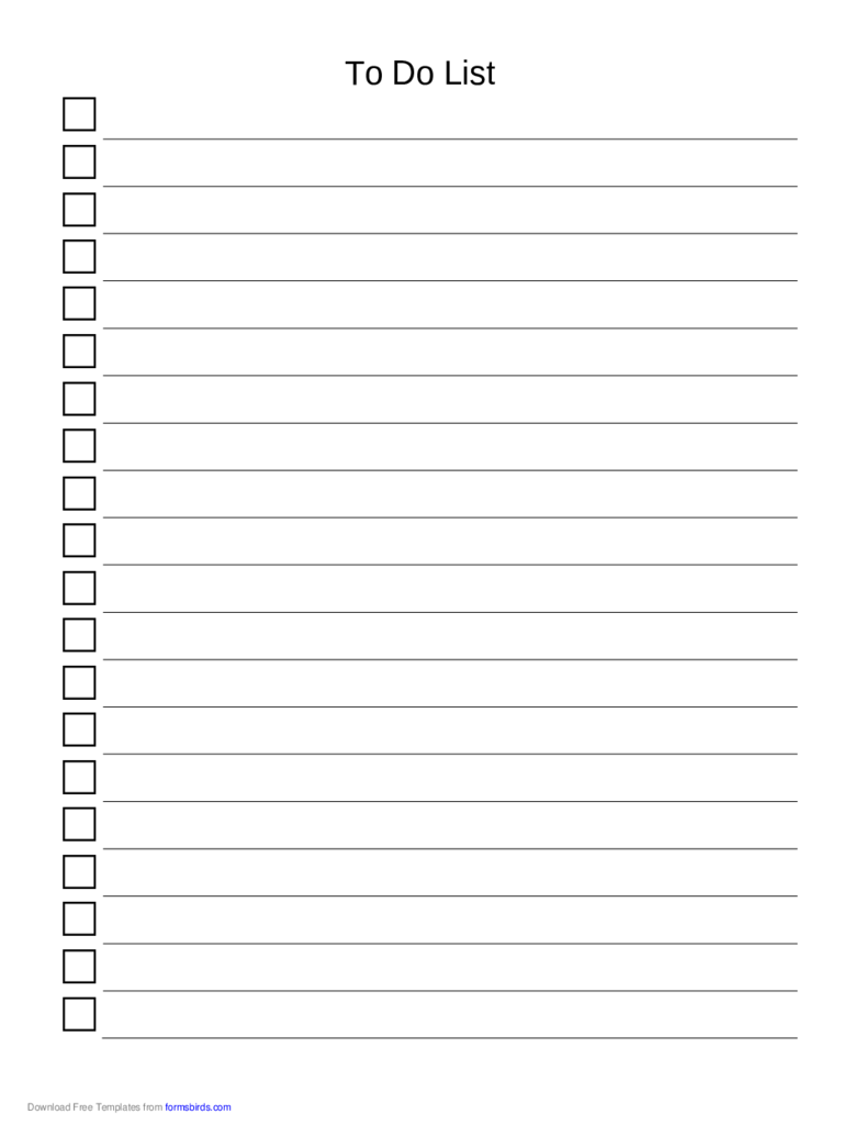 To Do List Printable Free Pdf