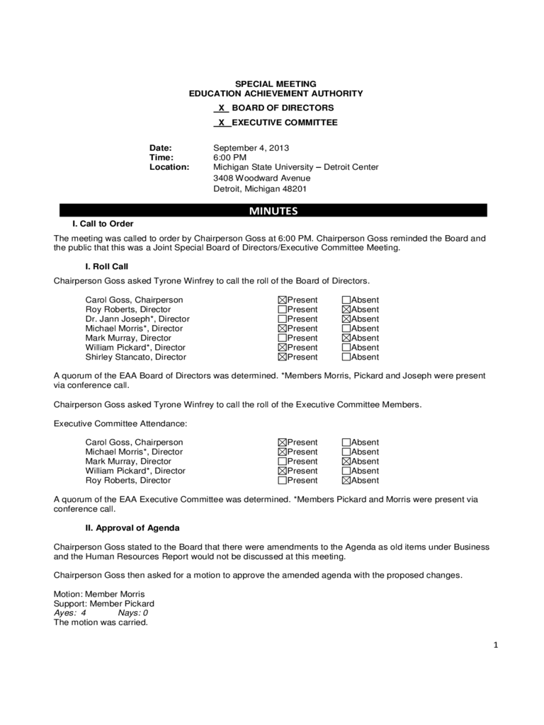 2022 Board Meeting Minutes Template Fillable Printable PDF Forms 