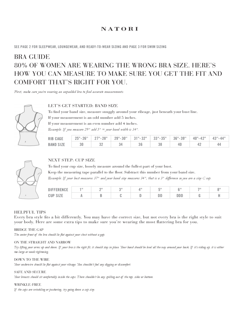 Bra Size Guidelines