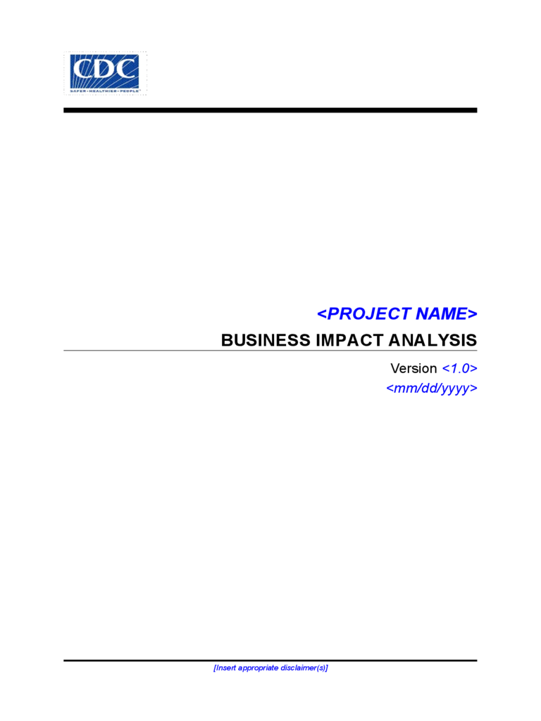Business Impact Analysis Sample