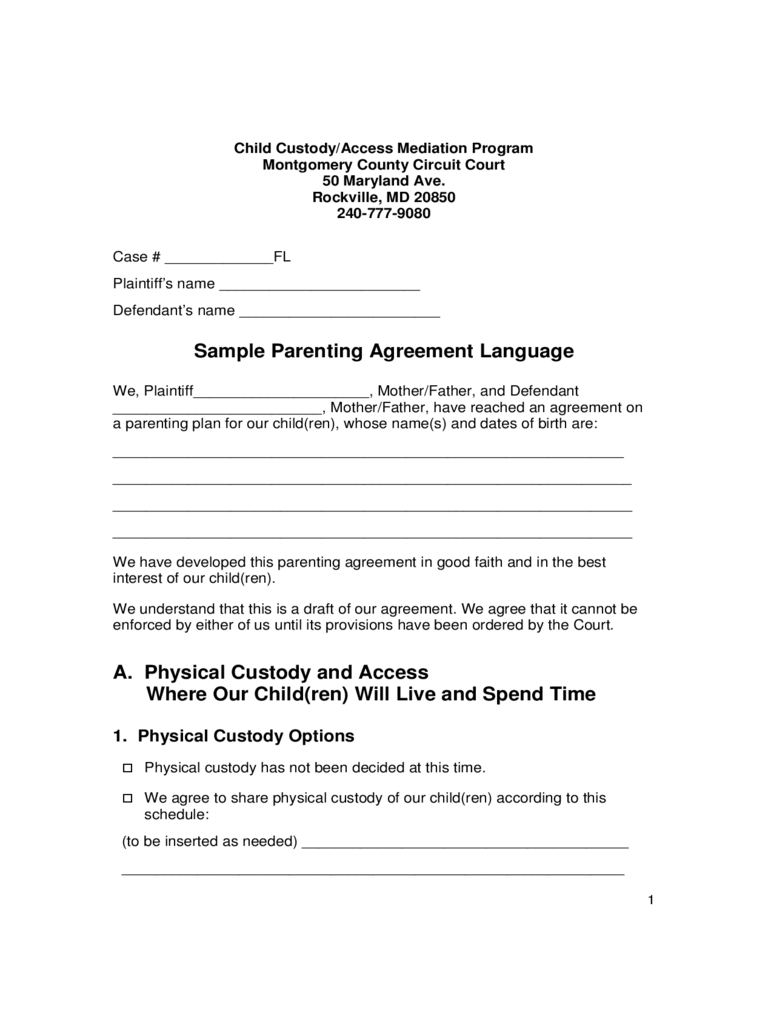 2023 Child Custody Form Fillable Printable PDF Forms Handypdf