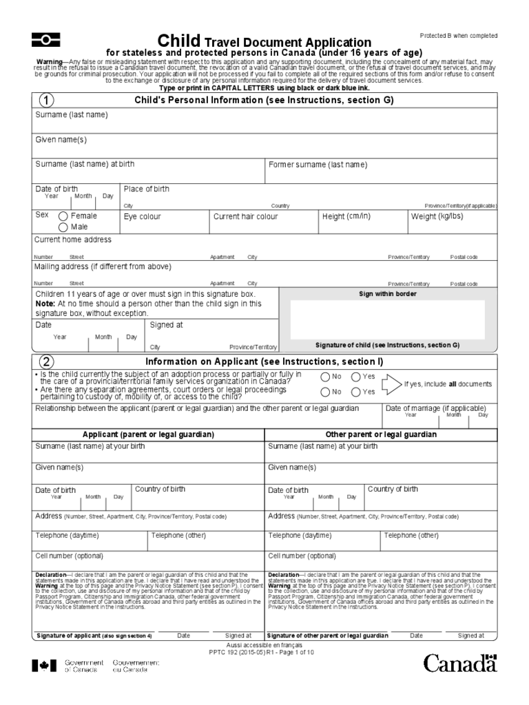2023 Child Travel Consent Form Fillable Printable PDF Forms Handypdf