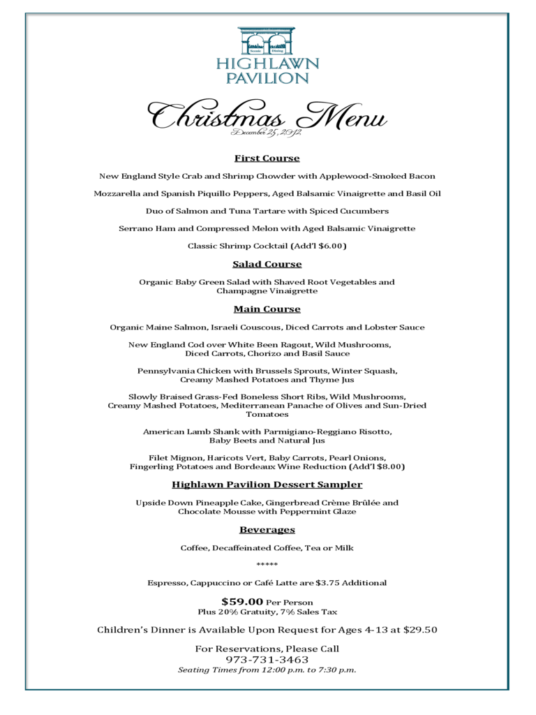 2024 Holiday Menu Template Fillable Printable PDF Forms Handypdf