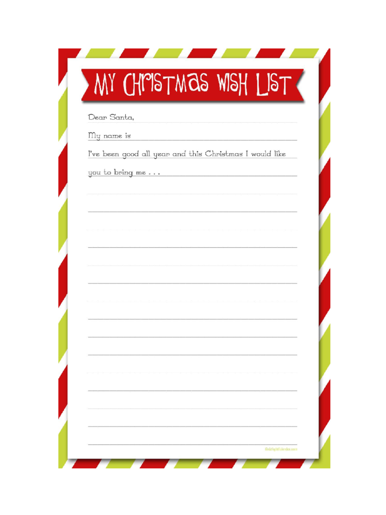 2024 Christmas Wish List Template Fillable Printable PDF Forms 