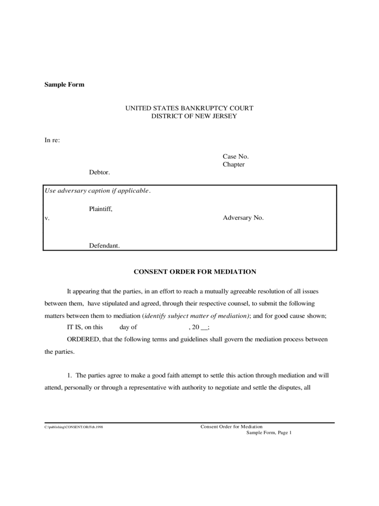 2024 Consent Order Form Fillable, Printable PDF & Forms Handypdf