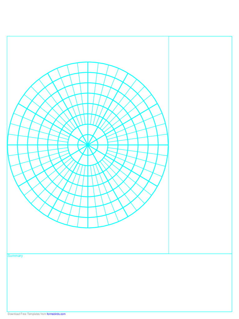 Cornell Note Paper with Polar Grid - Reversed