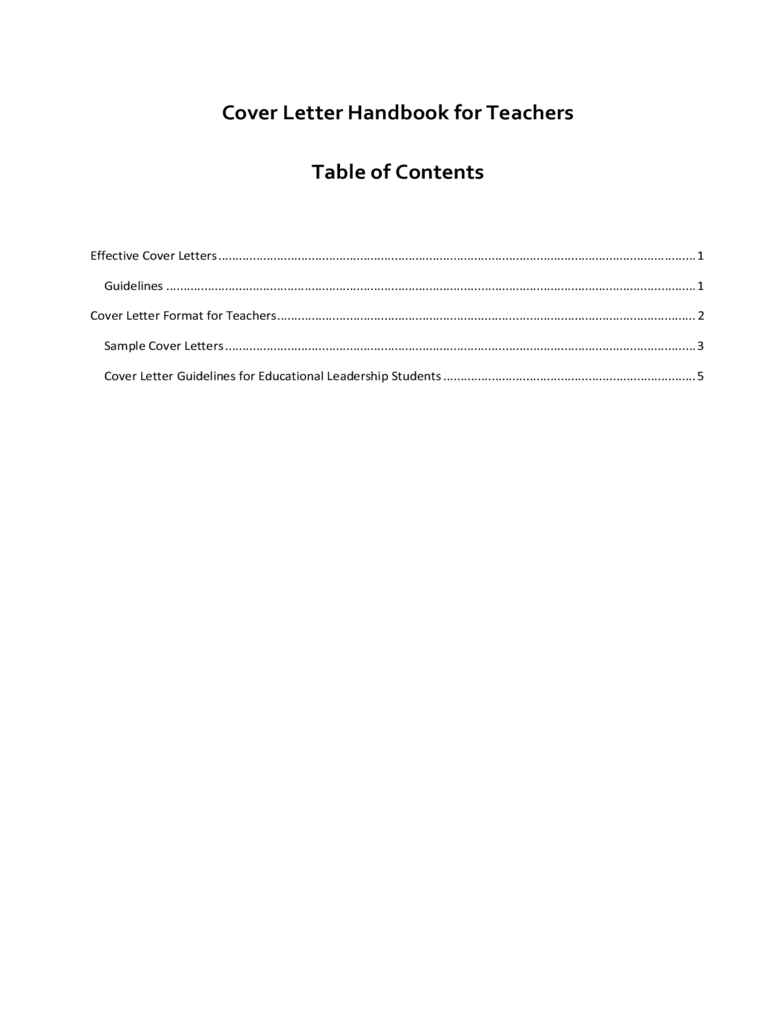 Cover Letter Format for Teachers