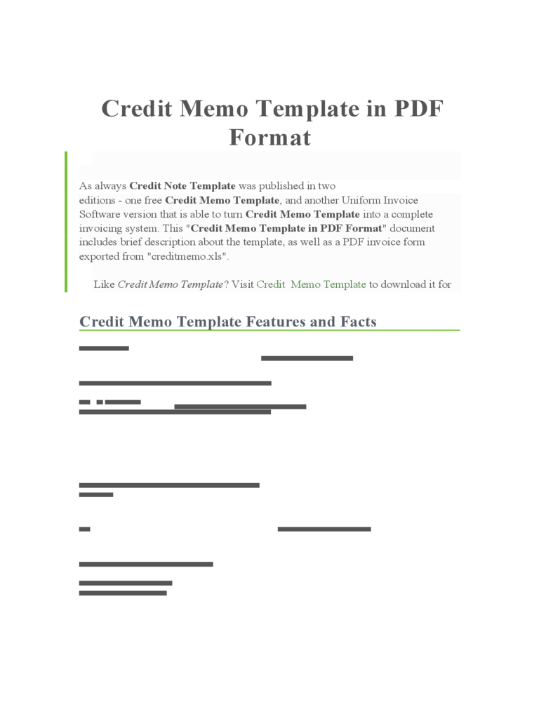 a credit memo is a document that