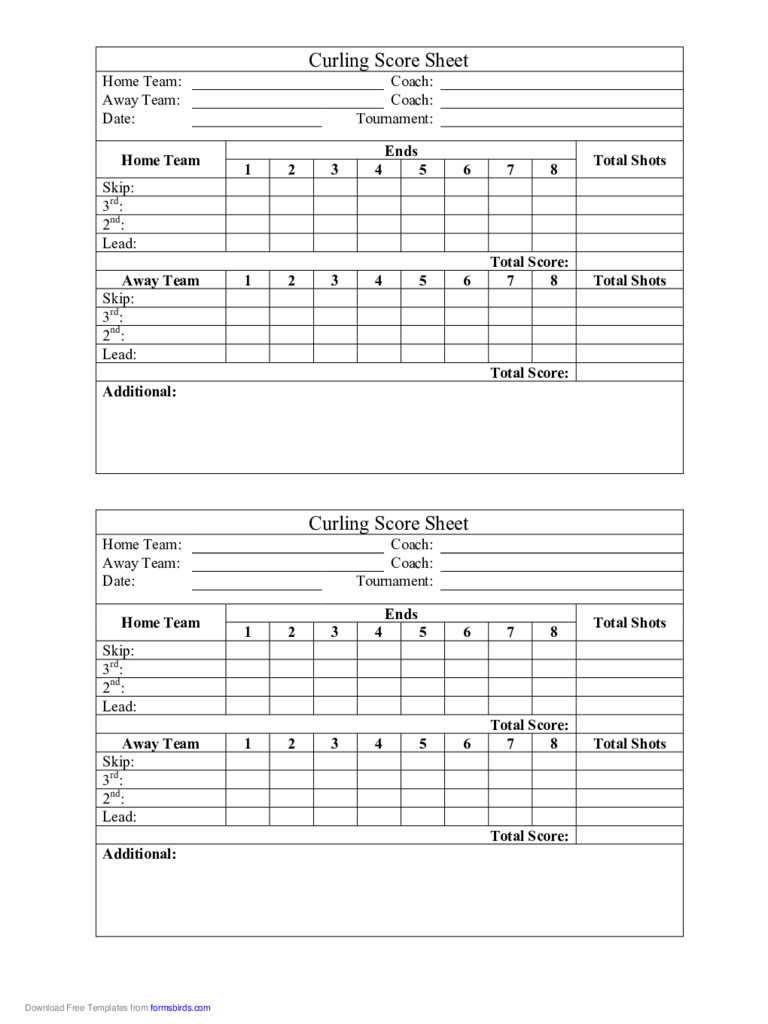 2024 Score Sheet Fillable Printable PDF Forms Handypdf