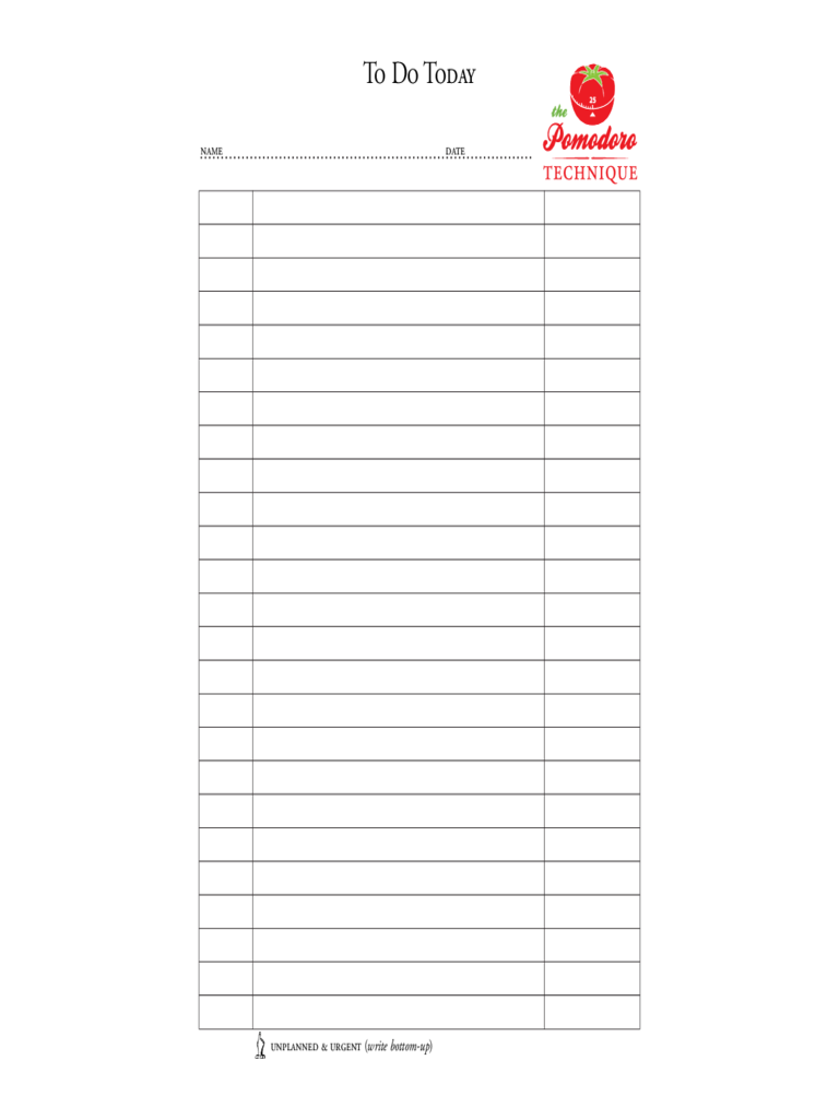 Daily To Do List Form