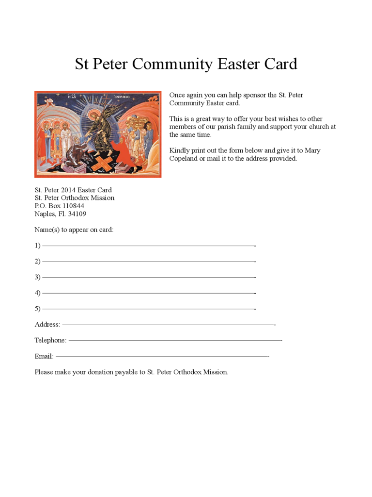 Easter Card - St. Peter Community
