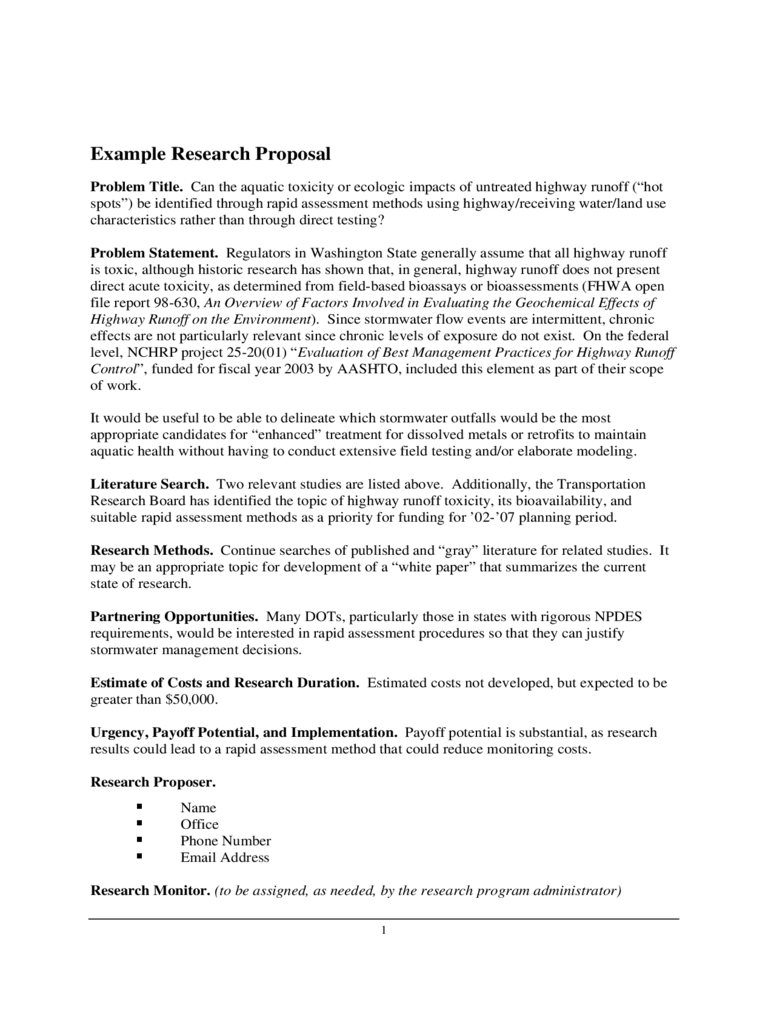 research proposals