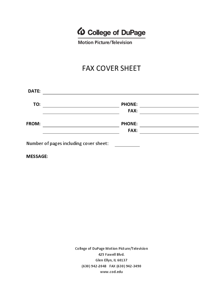 Fax Cover Sheet Sample