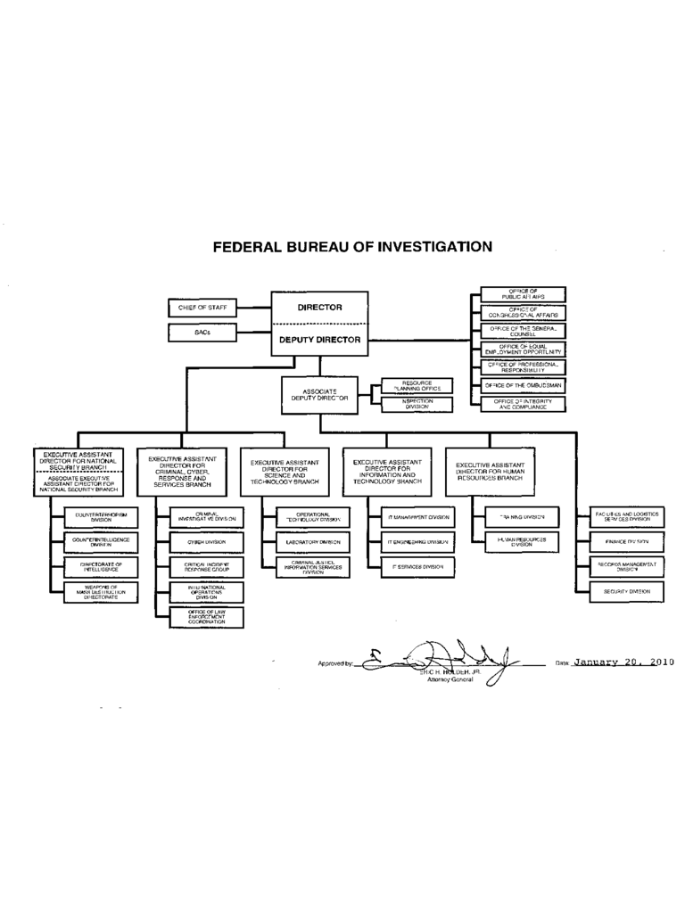 Fbi Organization Chart Sample D1 