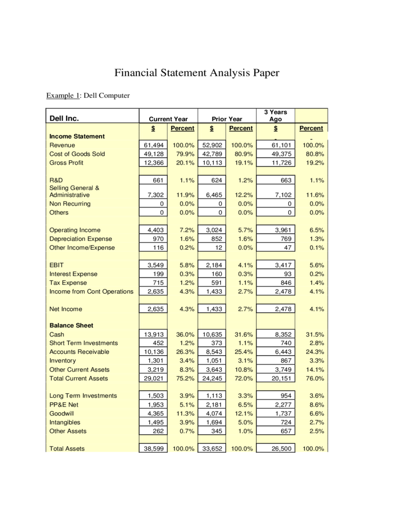 Financial Statement Analysis Paper