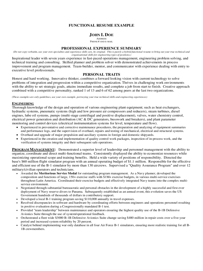 2024 Functional Resume Template Fillable, Printable PDF & Forms