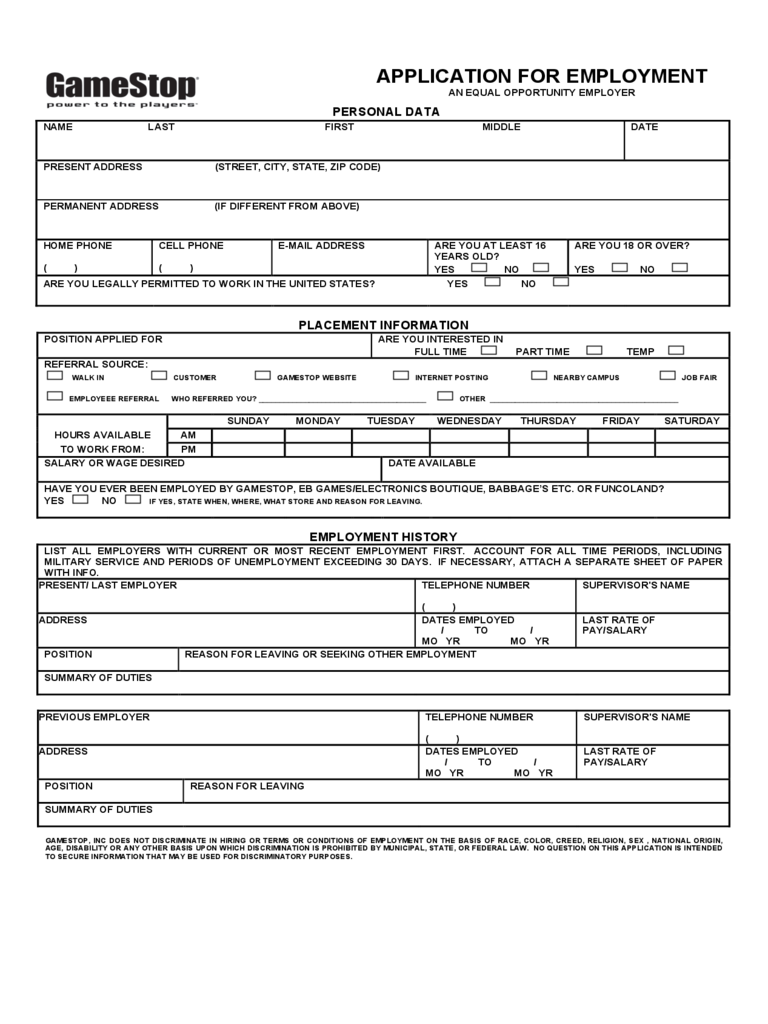 7 Free Printable Generic Job Application Form St Columbaretreat 