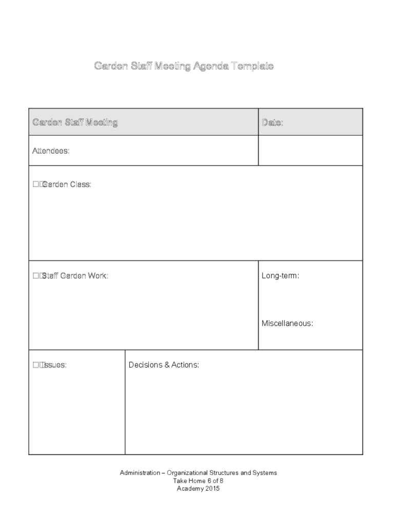 21 Staff Meeting Agenda Template Fillable Printable Pdf Forms Handypdf