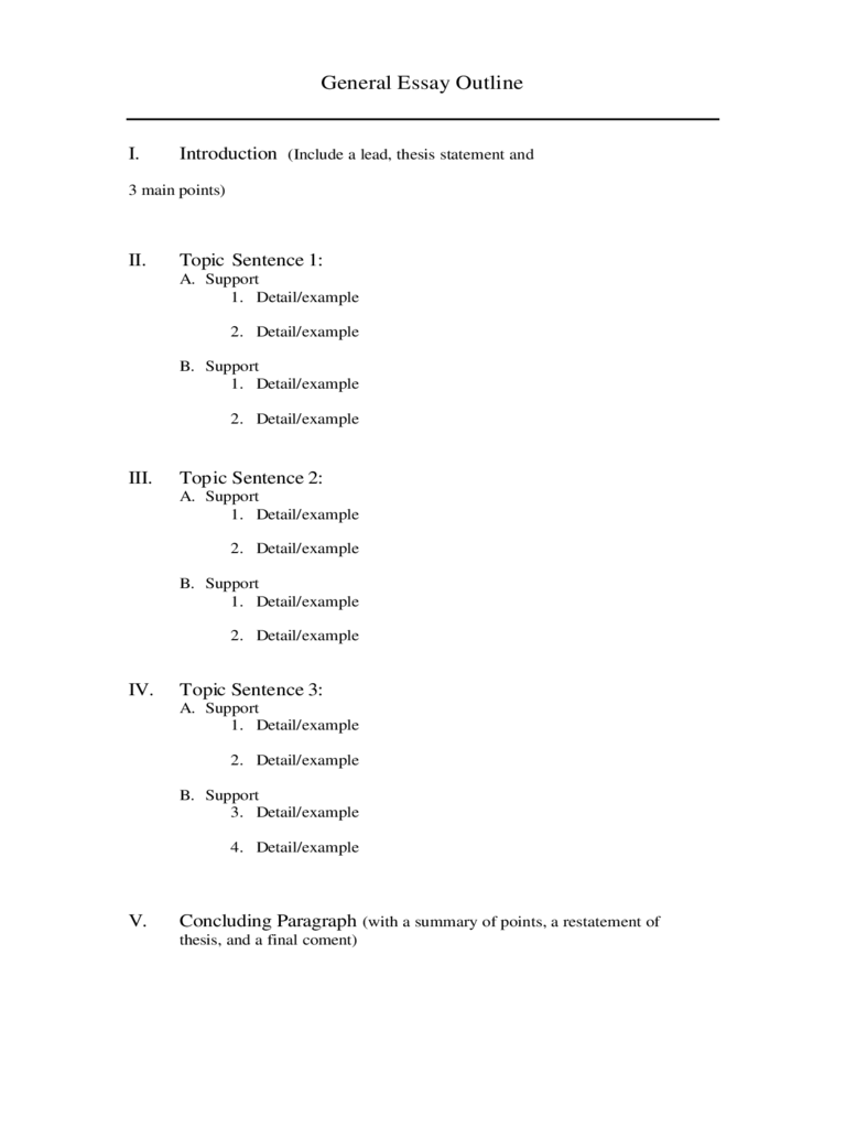 General Essay Outline