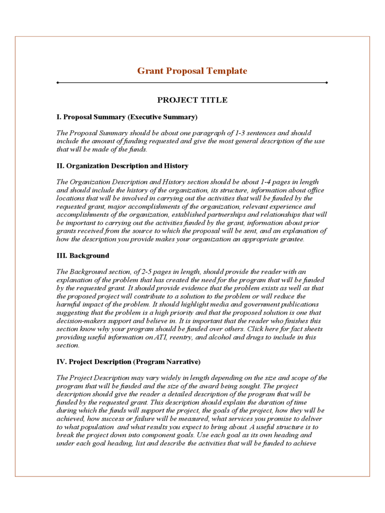 Grant Project Proposal Template