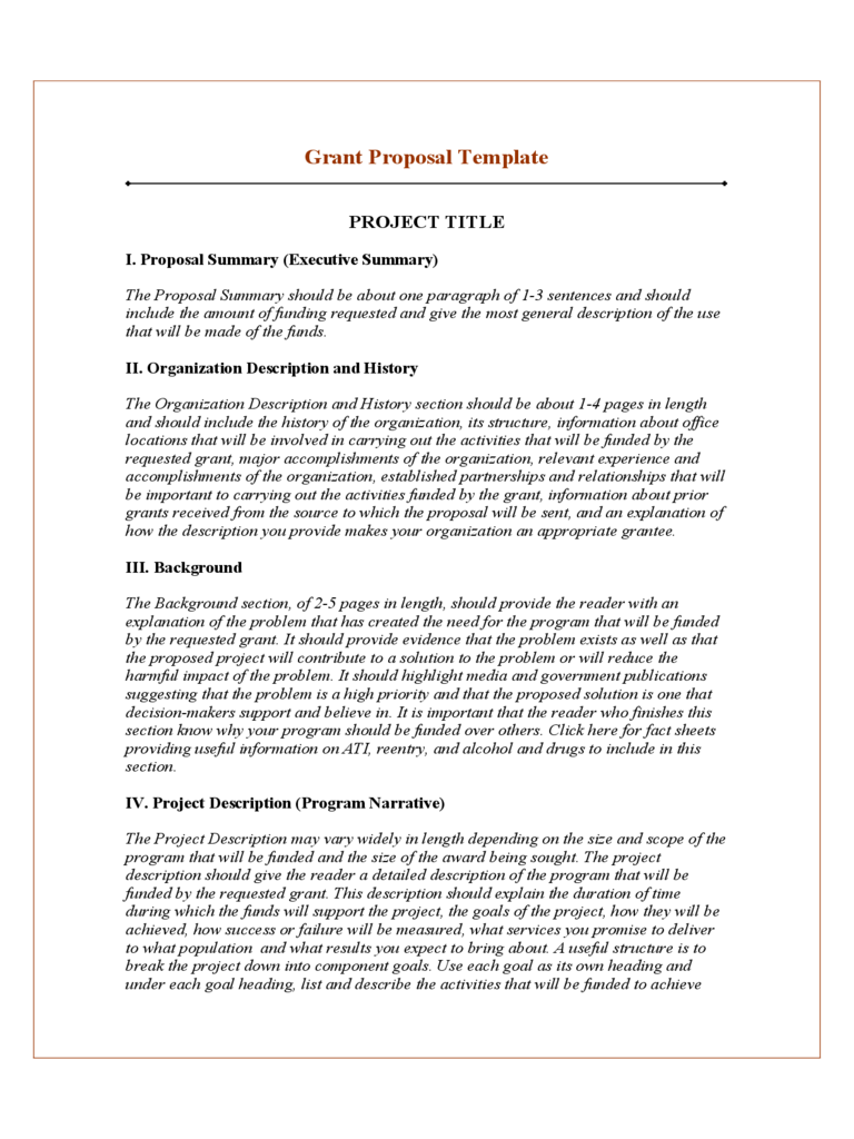 2021 Program Proposal Template Fillable Printable Pdf And Forms   Grant Project Proposal Template D1 