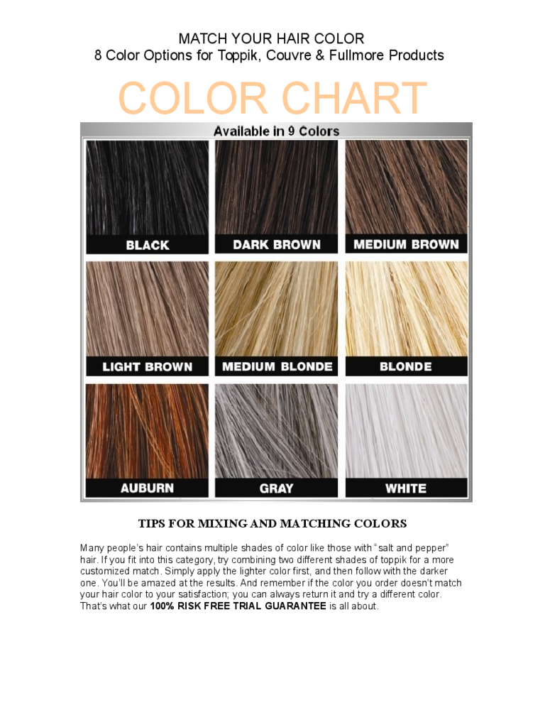Hair Color Match Chart