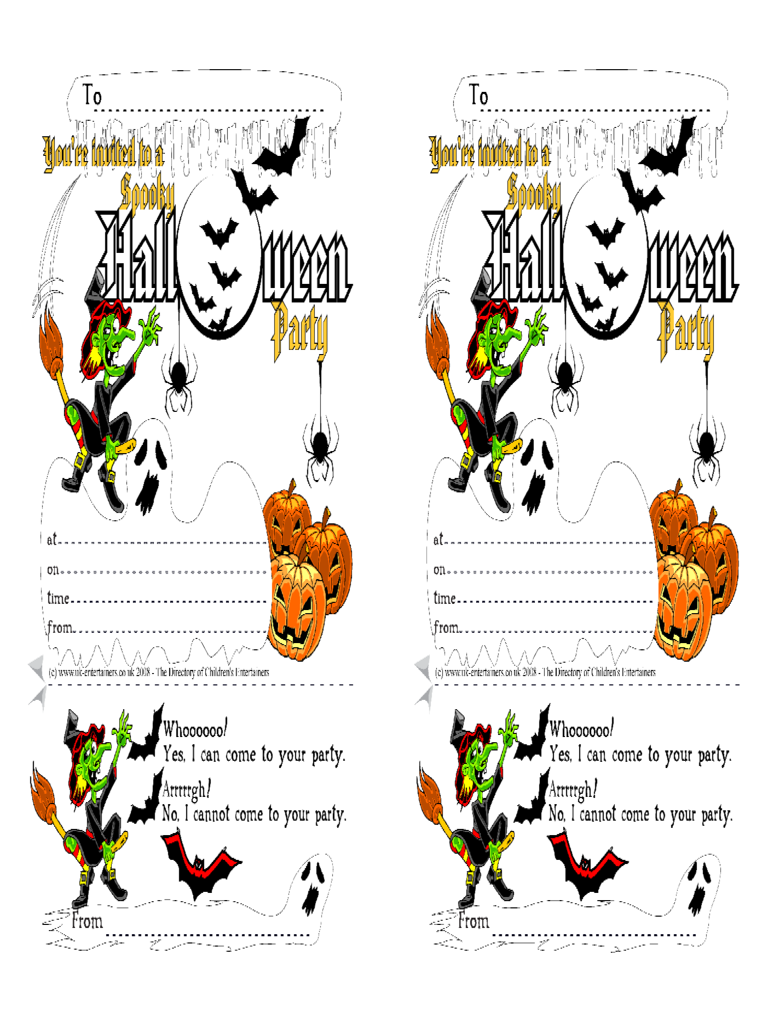Halloween Party Invitation Card
