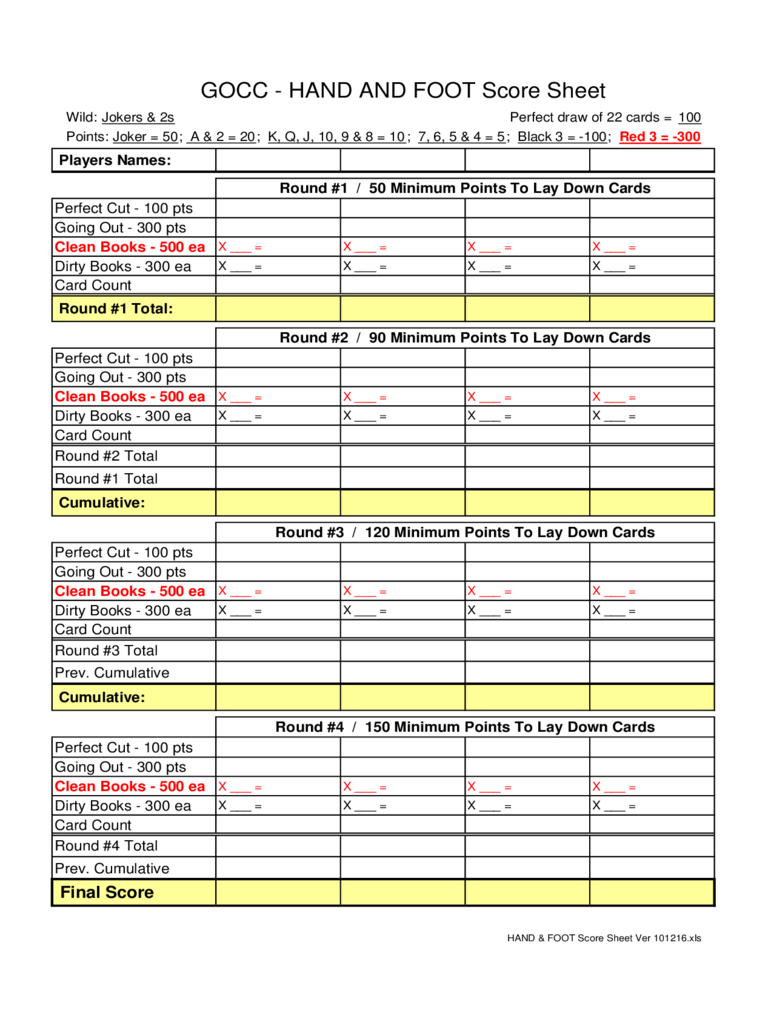 2023 Score Sheet Fillable Printable PDF Forms Handypdf